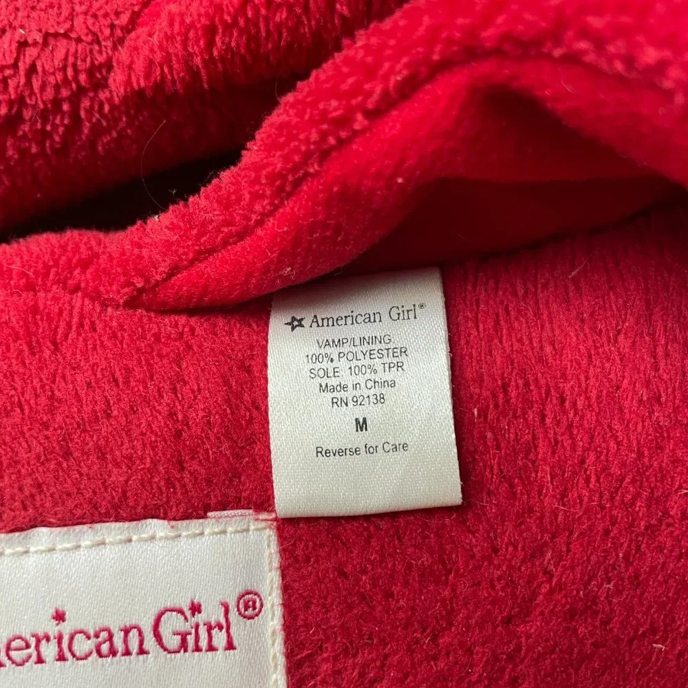 American Girl Coconut Plush Dog Slippers - Sz M 3.5-5
